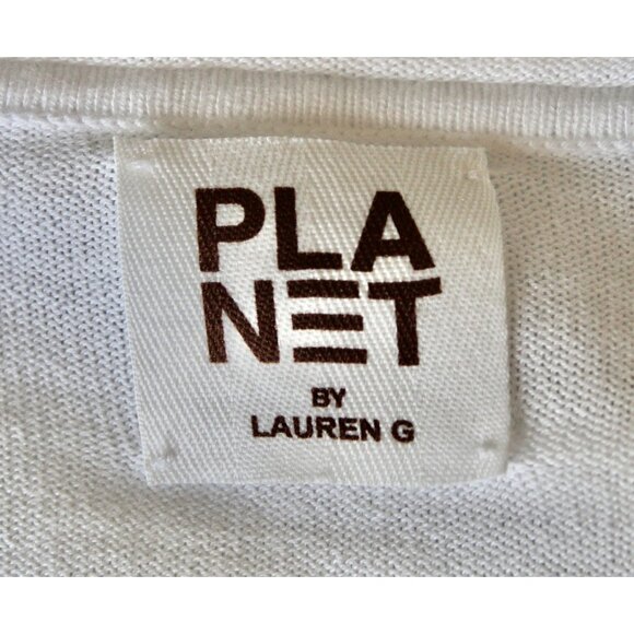 PLANET By LAUREN G White Ripped Cut Out Oversized Sweater, One Size XS S M L - Picture 10 of 11